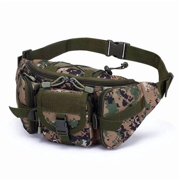 HMSHA Mens Hunting Waist Packs Durable Nylon Army Tactical Training Waist Bags Military Combat Hiking Climbing Camouflage Waist Bag