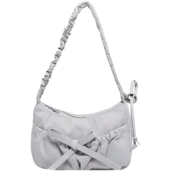 HMSHA Nylon Bow Hobo Bags Cute Tote Bag Crossbody Purse Trendy Underarm Shoulder Bag Lightweight Work Satchels Top-Handle Bag