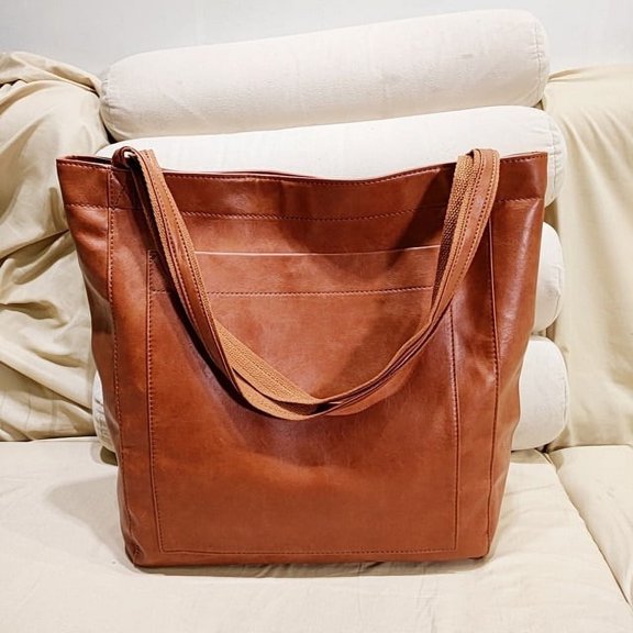 HMSHA Oversized Tote for Women Handbags Large Size Shoulder bags Vintage Style Solid Color Soft PU Leather Purses Sacs à bandoulière