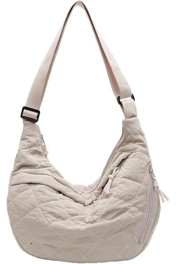 Puffer Quilted Shoulder Bag Crescent Crossbody Bag Large Capacity Trendy Half Moon Bag Dumpling Bag