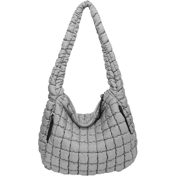 HMSHA Puffer Tote Bag Women Quilted Crossbody Bag Large Shoulder Puffy Summer Beach Purse Cloud Bubble Gym Pleat Pad