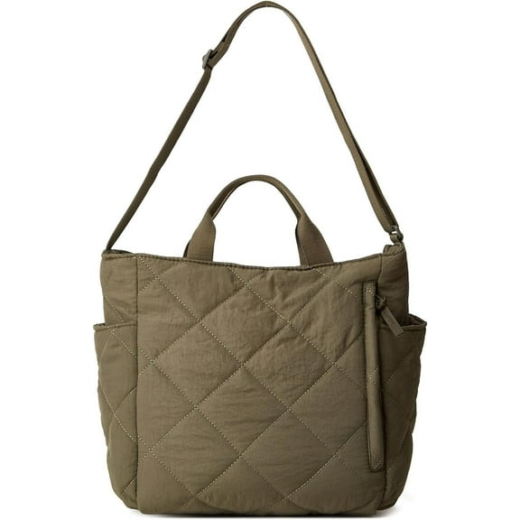 HMSHA Puffer Tote Bag Women Quilted Crossbody Handbag Lattice Padded Hobo Puffy Purse Casual Satchel Bag