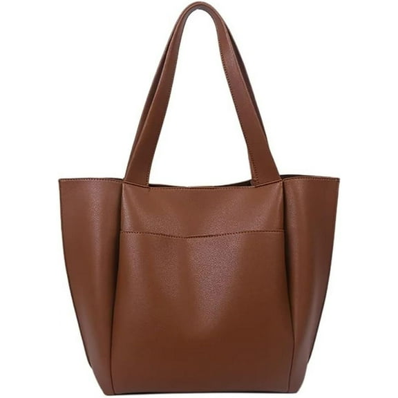 HMSHA Purses and Handbags for Women Minimalist Leather Tote Shoulder Bag Spacious Top Handle Bag Satchel Everyday Work Bag