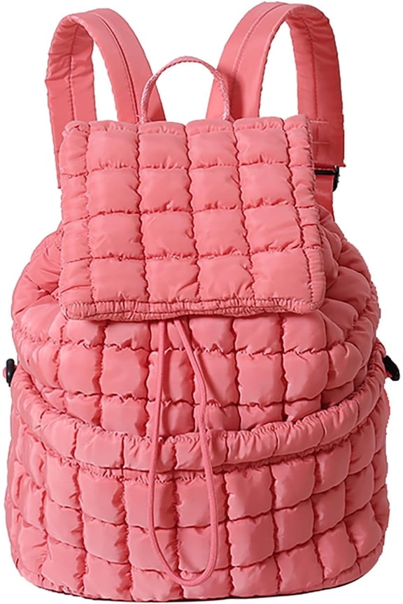 Quilted Backpack for Women Lightweight Puffer Drawstring Padding Hiker Back Pack Travel Backpack College Gym Bag