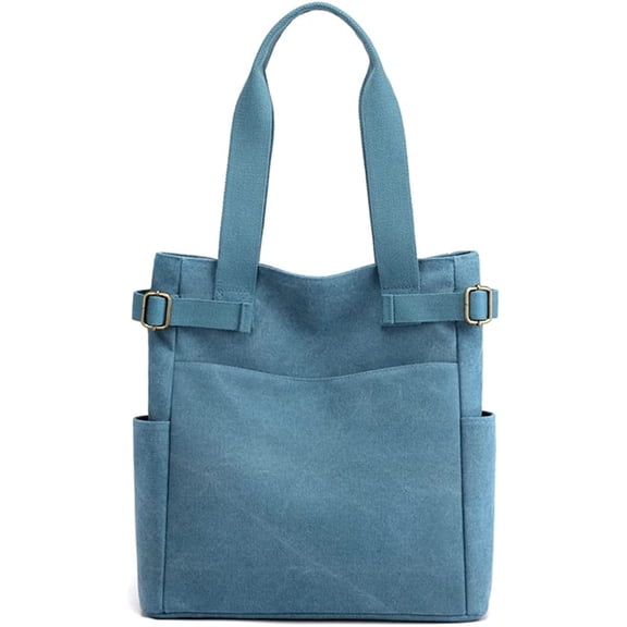 HMSHA Retro Canvas Hobo Handbag Satchel for Women Men Teen Multipocket Large Shoulder Bag Purse