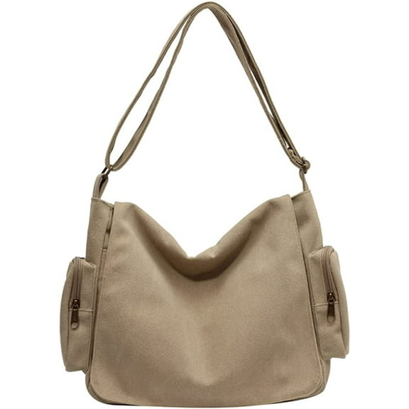 HMSHA Retro Canvas Hobo Shoulder Bag for Men Women Teen Fashion Crossbody Bag Satchel