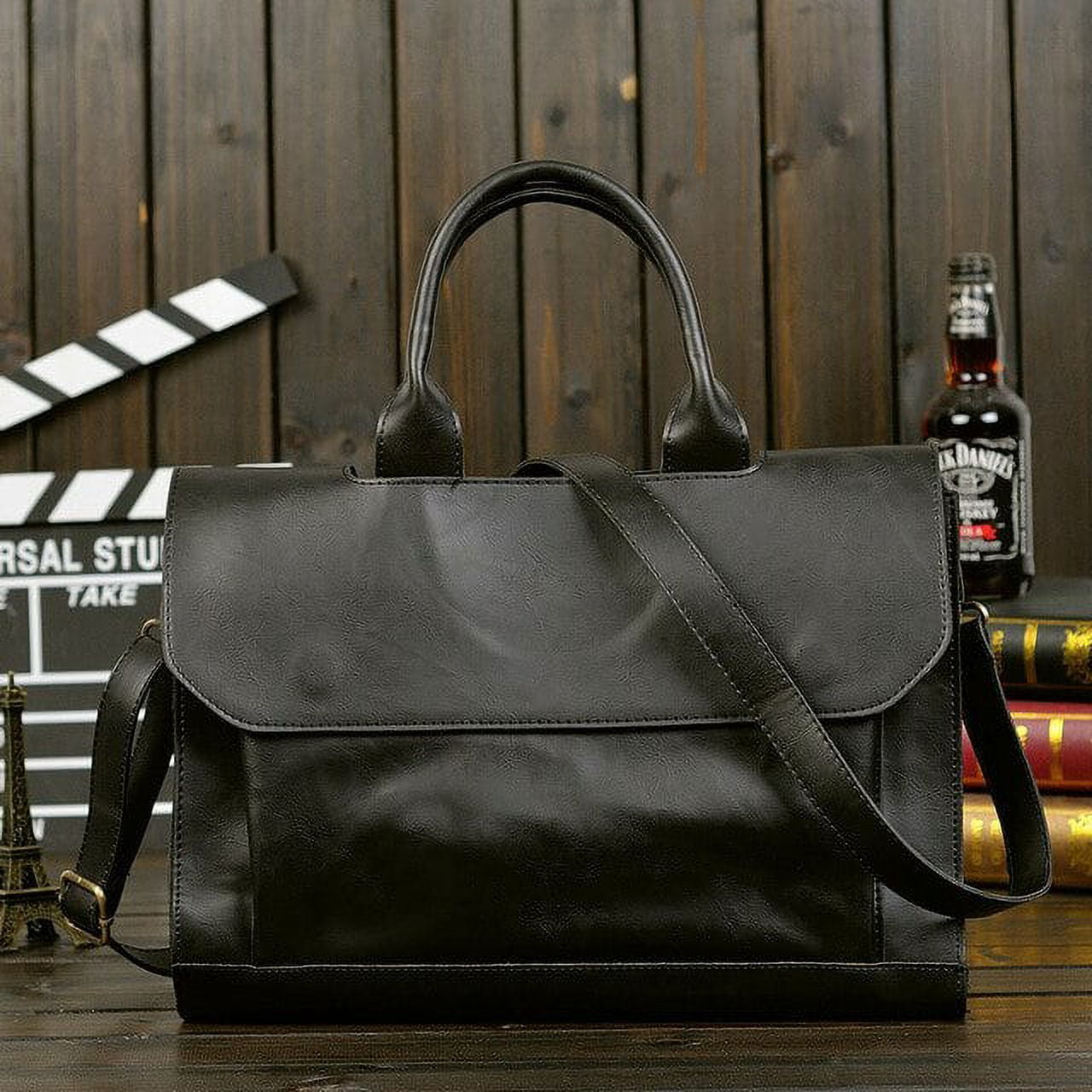 HMSHA Retro Men's Briefcase Crazy Horse Leather Laptop Handbag Business Men Messenger Bags Leather Laptop travel Bag aktentas bolsos