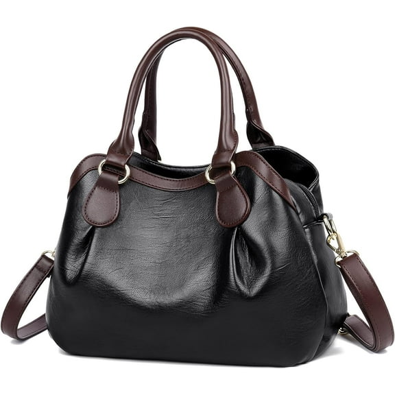 HMSHA Satchel Bags for Women Large PU Leather Handbags Shoulder Bags Ladies Crossbody Bags Top Handle Tote Bag