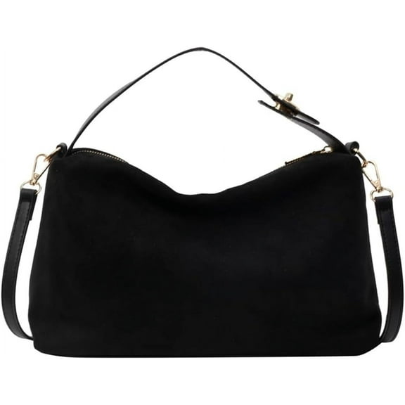 HMSHA Satchel Handbags Suede Purse for Women Fall Suede Bag Slouchy Suede Crossbody Bag Satchel Purse
