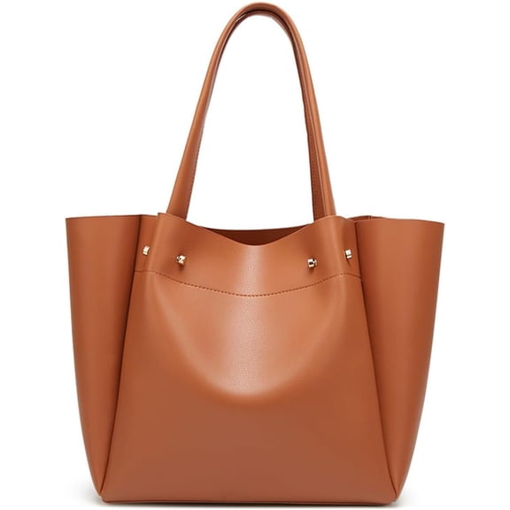 HMSHA Simple Large Capacity Bucket Bag Fashion Shopping Bag One Shoulder Tote Bag