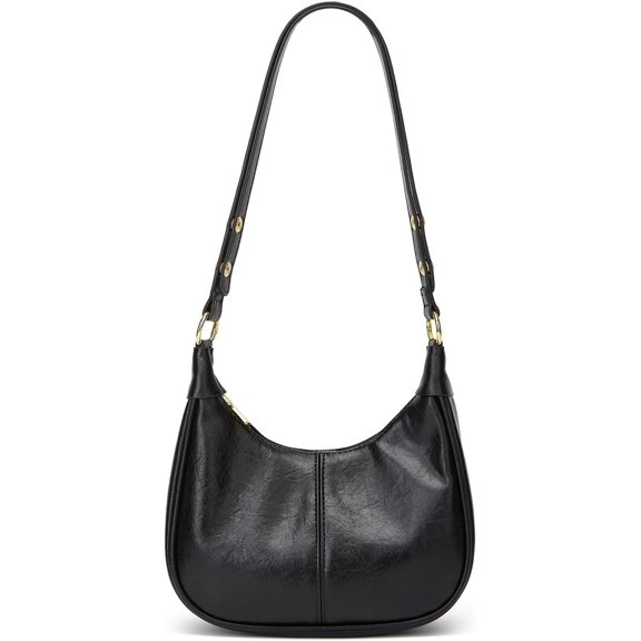 HMSHA Slouchy PU Leather Crescent Bags Women Trendy Mini Shoulder Bag Crossbody Phone Purse Top-handle Satchels Tote Handbag