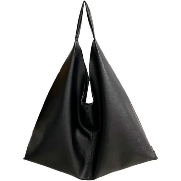 HMSHA Slouchy Shoulder Bag for Women Large Soft Vegan Leather Totes Working Purse Casual Pure Handbag Top-handle Satchel