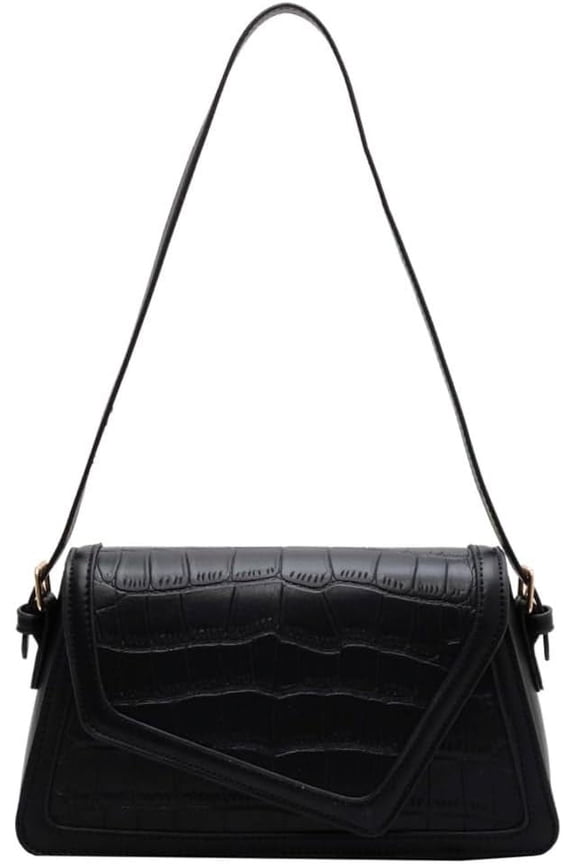 Small Shoulder Bag Crossbody Purse for Women Crocodile Handbag Trendy Satchel Bag with 2 Removable Straps