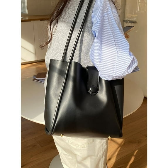 HMSHA Soft Pu Leather Women handbag and purses Commuting Shoulder Bag for Female big totes new Casual Shopping Compound bag bolsa