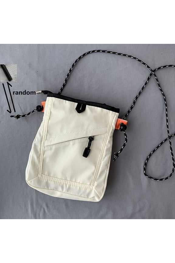 Sports Crossbody Bag Waterproof Nylon Shoulder Bag Small Square Bag With Rope Strap