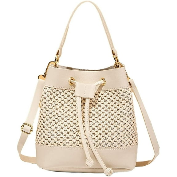 HMSHA Straw Bag for women Summer Beach Bag Woven Hobo Handbag Work Tote Bag Vacation Bucket Bag Crossbody Purse