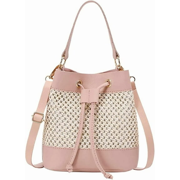 HMSHA Straw Bag for women Summer Beach Bag Woven Hobo Handbag Work Tote Bag Vacation Bucket Bag Crossbody Purse