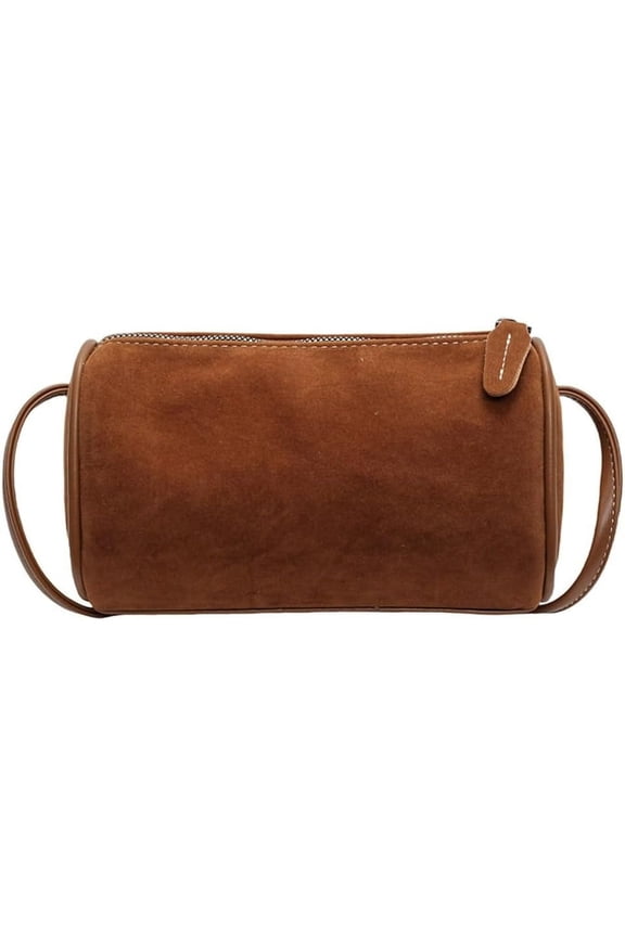Suede Shoulder Bag Clutch for Women Suede Crossbody Bag Handbag Suede Purse Satchel Bag Frosted Cylinder Bag Tote Bags