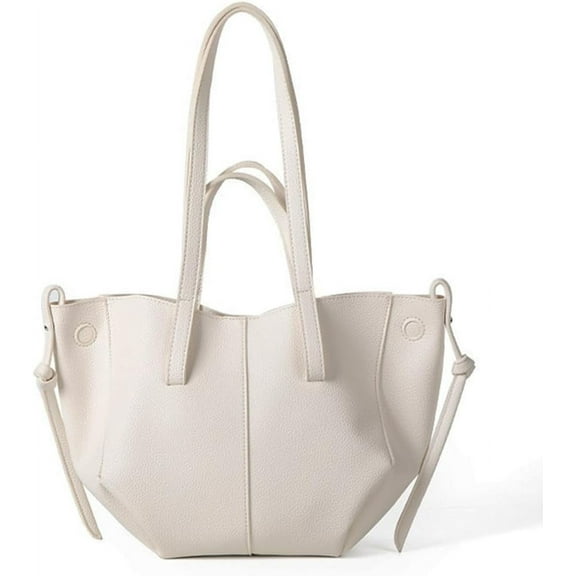 HMSHA Tote Bag Faux Leather Work Bag Trendy Handbag Purse for Women Elegant Shoulder Bag with Magnetic Closure