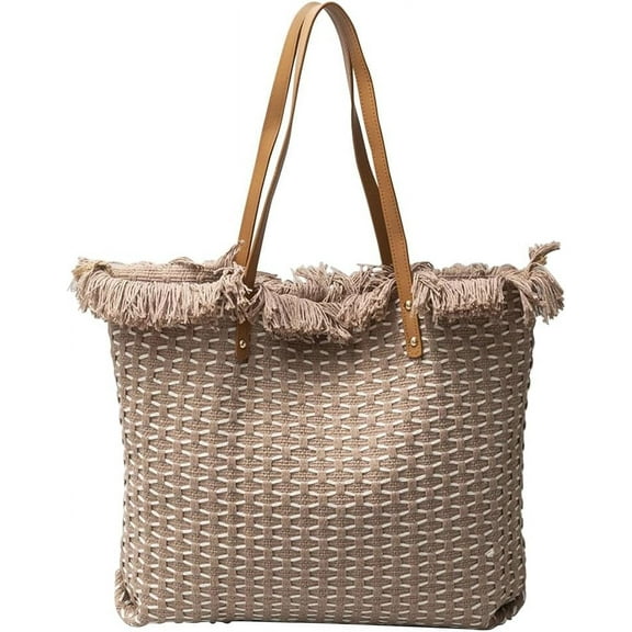HMSHA Tote Bag for Women Cute Canvas Shoulder Bag Summer Vibe Beach Bag Casual Handbag Bohemian Hobo Bag with Tassels
