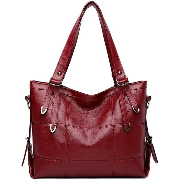 HMSHA Tote Bag for Women Top Handle Handbag Large Capacity Shoulder Bag Leather Crossbody Bag Retro Purse Satchel