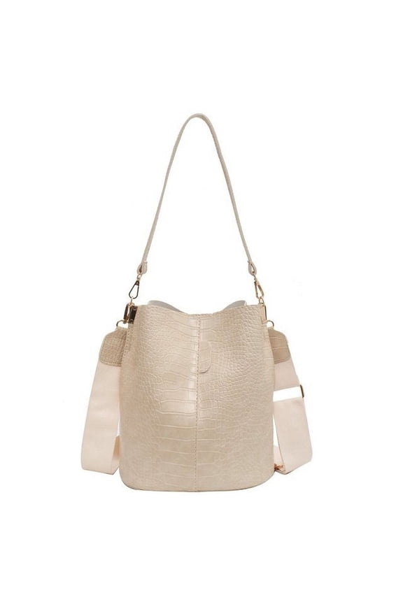 Vintage Bucket Crossbody Bags For Women Crocodile Pattern PU Leather Designer Large Capacity Shoulder Handbags Bolsa Feminina