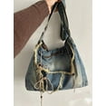 thumbnail image 1 of HMSHA Washed Denim Jeans Casual Totes for Women Shoulder Bags Soft Student Large Capacity Vintage Shopping Bag Female Handbags, 1 of 6