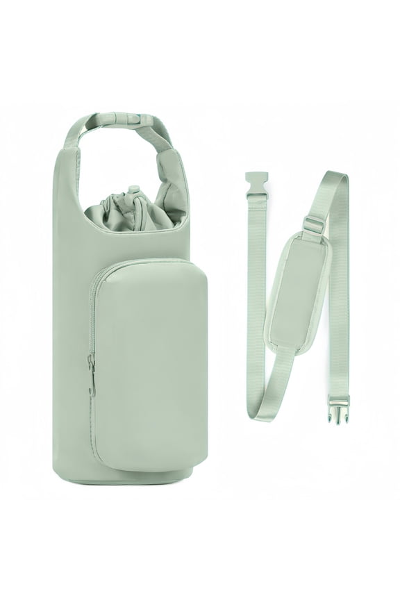 Water Bottle Carrier Bag with Phone Pocket Tumbler Insulated Water Bottle Holder with Adjustable Shoulder Strap