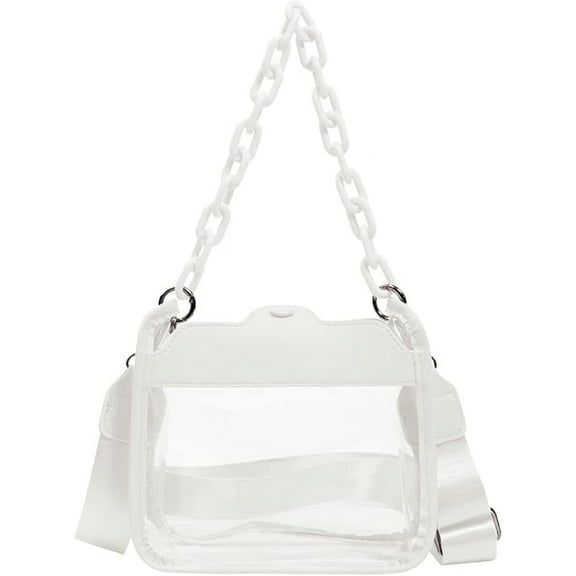 HMSHA Women Clear Crossbody Bag Stadium Approved Clear Clutch Purse Handbag Cute Crossbody transparent Bag Clear Satchel Bag