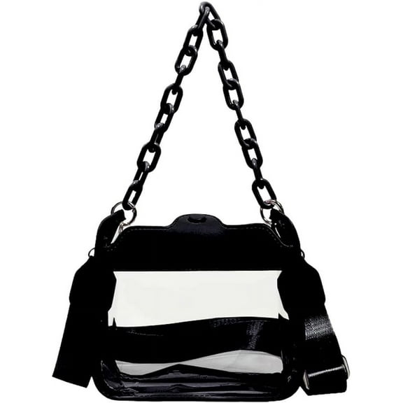HMSHA Women Clear Crossbody Bag Stadium Approved Clear Clutch Purse Handbag Cute Crossbody transparent Bag Clear Satchel Bag