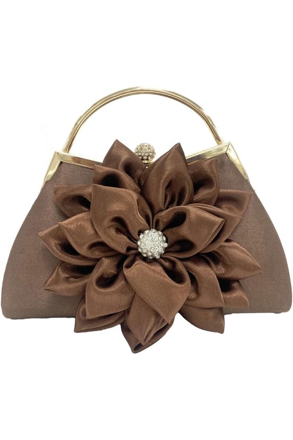 Women Clutches Retro Flower Evening Handbag Sparkle Rhinestone Top Handle Handbag Gatsby Satchel Purse