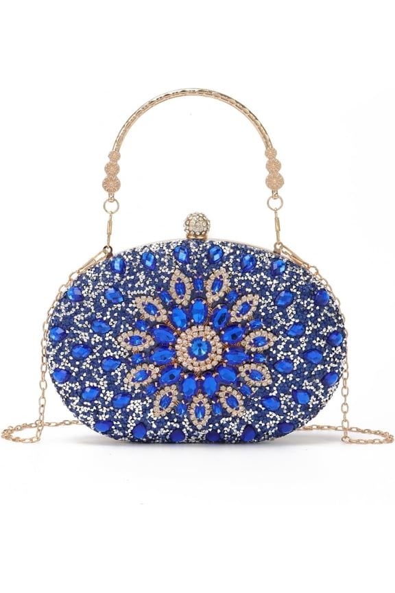 Women Rhinestone Evening Clutch Purse Bag Bling Glitter Sparkly Diamond Tote Bag Crystal Wedding Party Bag