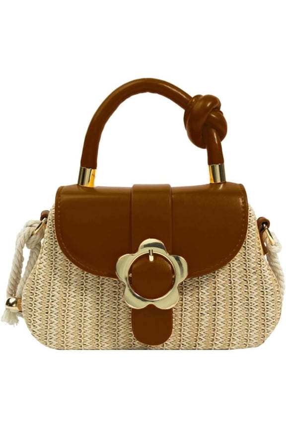 Women’s Beach Bag Summer Lightweight Floral Cute Purse 2025 Straw Crossbody Bag Travel Vacation Tote Handbag