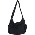 thumbnail image 1 of HMSHA Women's Canvas Shoulder Bag Fairy Large Capacity Y2k Messenger Bag Hippie Punk Goth Tote Bag Preppy Stuff, 1 of 7