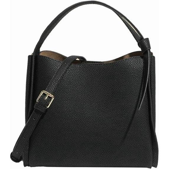 HMSHA Women's Fashion Genuine Leather Shoulder Crossbody Bag Small Bucket Handbags Tote Purse Ladies Work Satchel