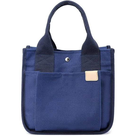 HMSHA Women's Small Canvas Handbag Totes Purse Casual Multipocket Work Everyday Bag