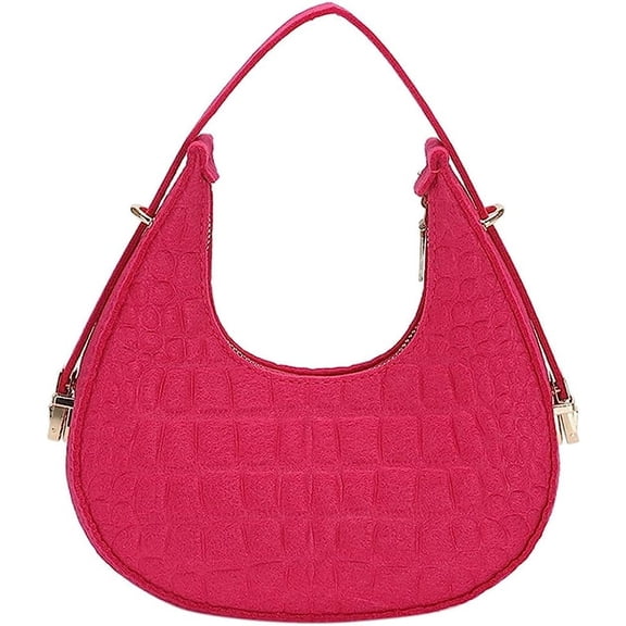 HMSHA Women’s Small Shoulder Bag Felt Soft Top Handle Y2k Underarm Bag Medium Tote Cute Dumpling Bag