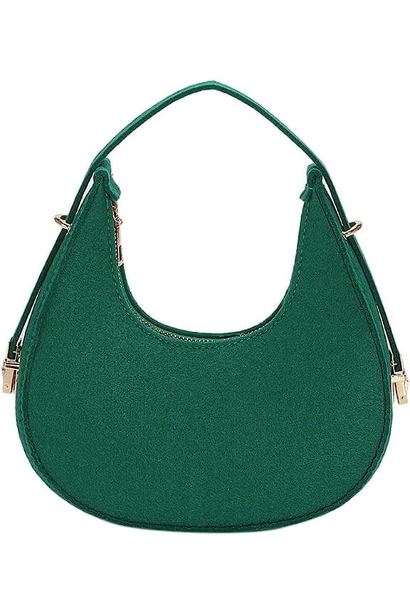 Women’s Small Shoulder Bag Felt Soft Top Handle Y2k Underarm Bag Medium Tote Cute Dumpling Bag