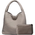 thumbnail image 1 of HMSHA Woven Bag Purses and Handbags Woven Vegan Leather Bag For Women Woven Tote Bag Shoulder Bag Top-Handle Bag With Purses, 1 of 7