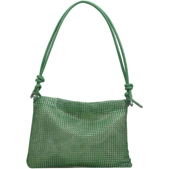 HMSHA Y2k Shiny Silver Purse CrossBody Purse Women Hobo Bags Shoulder Bag Cute Satchels Evening Clutch Tote Handbag 2024