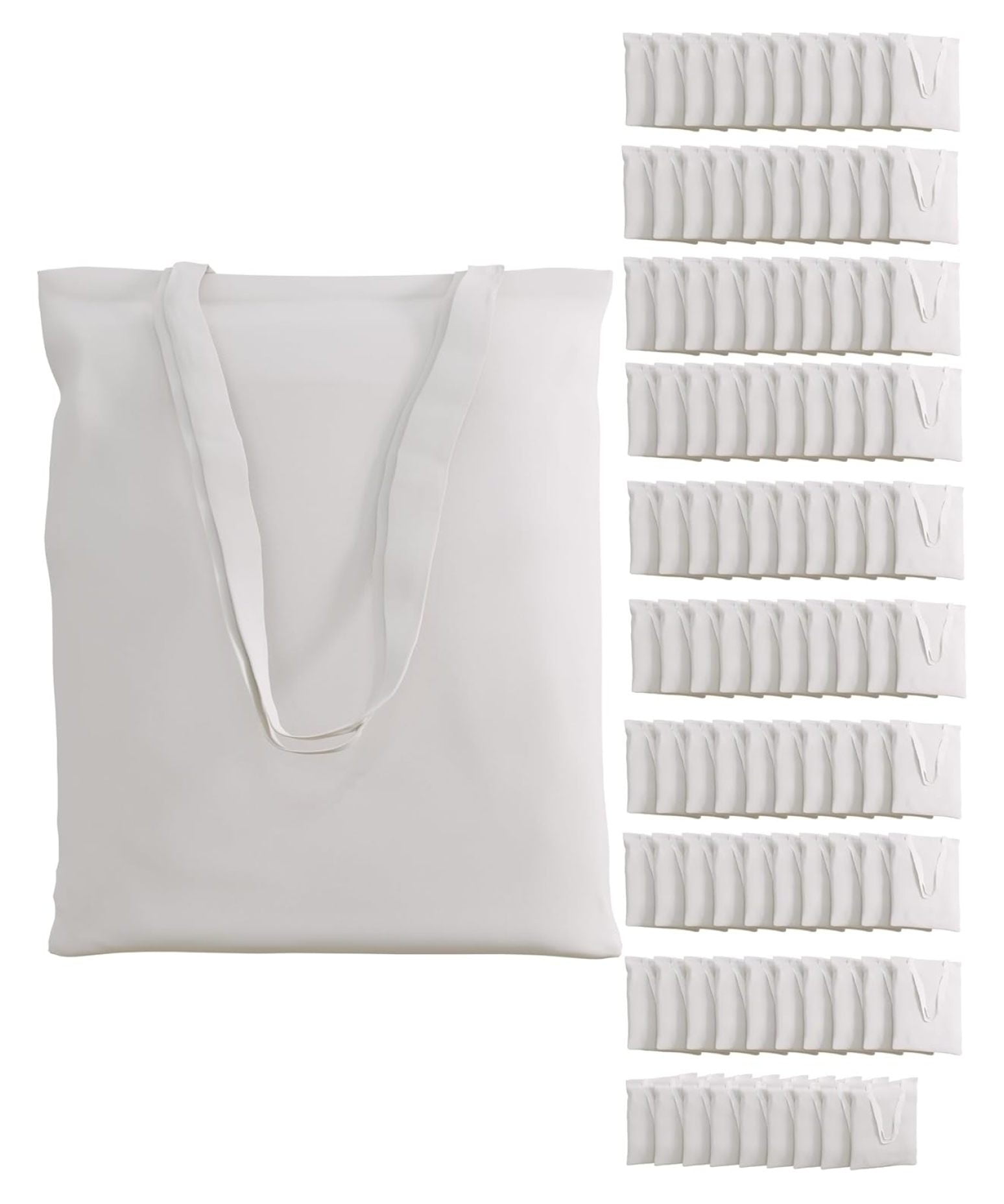 HMTtie 100 Pack 15x16 Reusable Natural Cotton Blank Beige Tote Bag