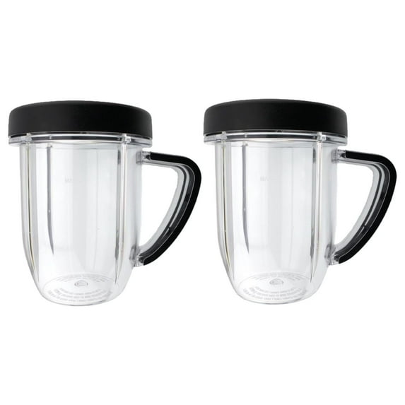 Blendin Replacement 30 Ounce Cup Jar with Handle Mug with Ring Part, Compatible with RX 1700W NB-301, N17-1001, NBM-U0272 Blenders, 2 Pack