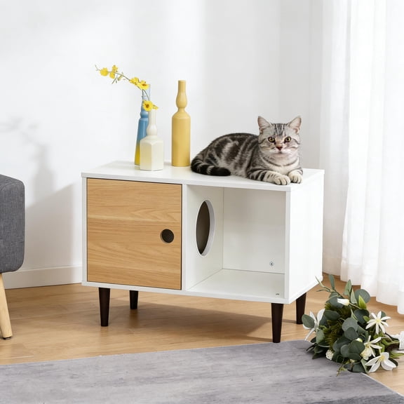 HMYG Elevated Pet House,Wooden Cat House