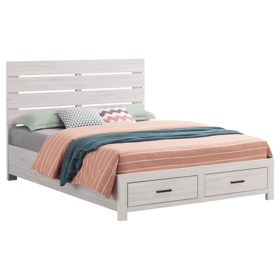 HMYG Queen Storage Panel Bed, Coastal White