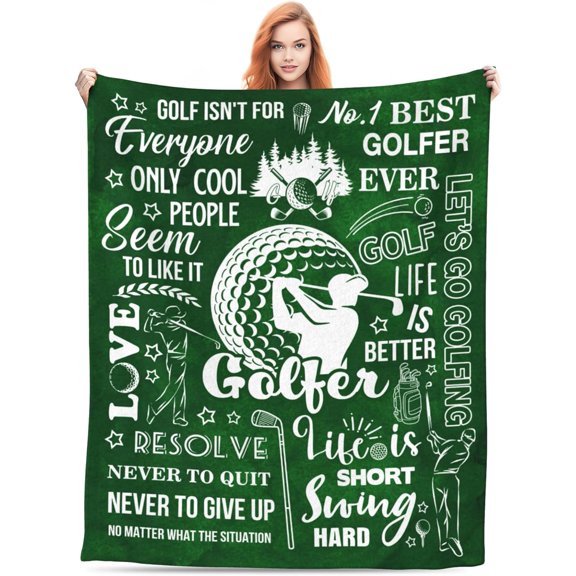 HMYG Golf Flannel Blanket, Cozy Throw for Players