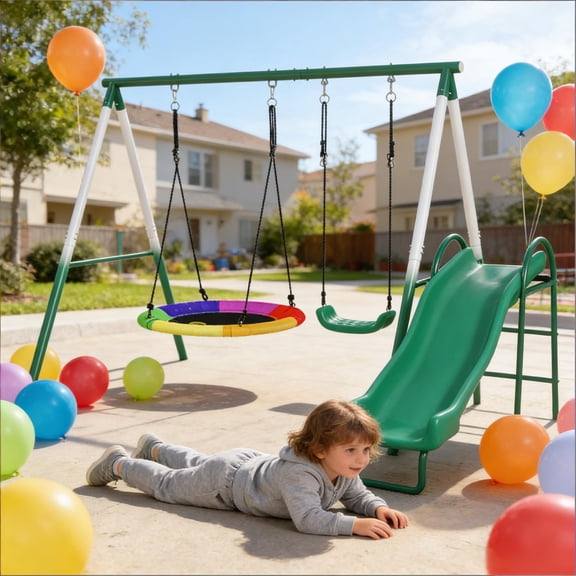 HMYG Metal Swing Set