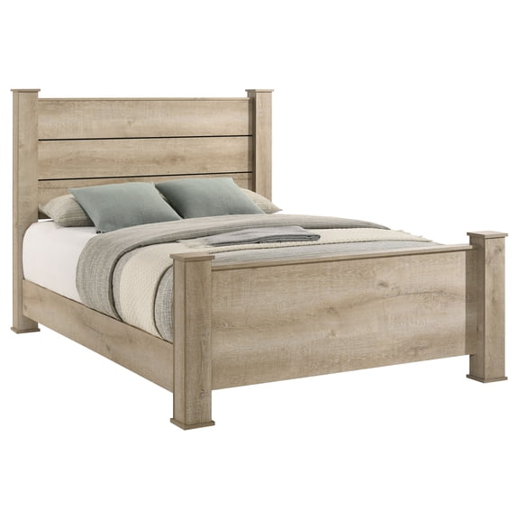 HMYG Queen Panel Bed, Weathered Oak