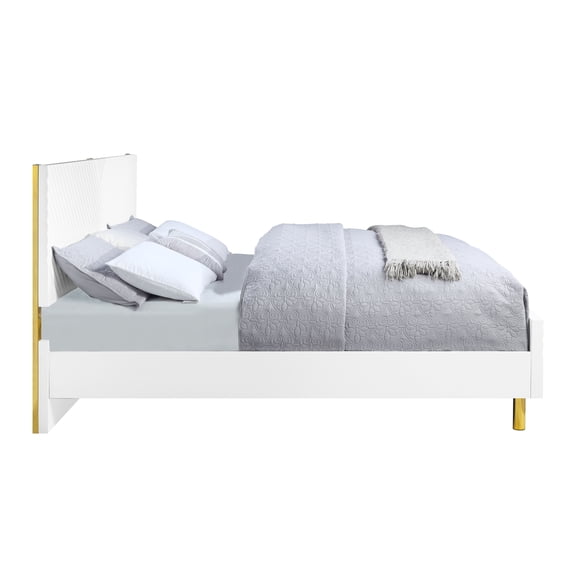 HMYG White High Gloss Finish EK Bed