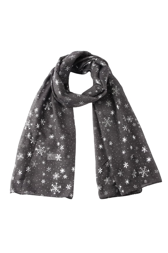 Womens Winter Scarf Classic Christmas Snowflake Print Fashion Warm Scarf Long Scarf Wrap Scarf Chiffon Scarf Multicolor