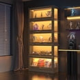 thumbnail image 1 of HMstone Display Cabinet with Acrylic Glass Doors, 5-Tiers Curio Display Case with LED Lights, 67" H Storage Cabinet for Collectibles, Books, Nature, 1 of 8
